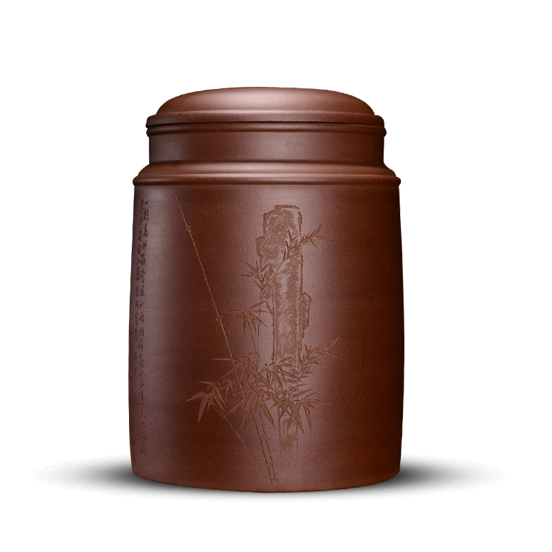 Macros in the famous collection of yixing purple sand tea pot to heavy large ten cakes tea urn storage puer tea pot