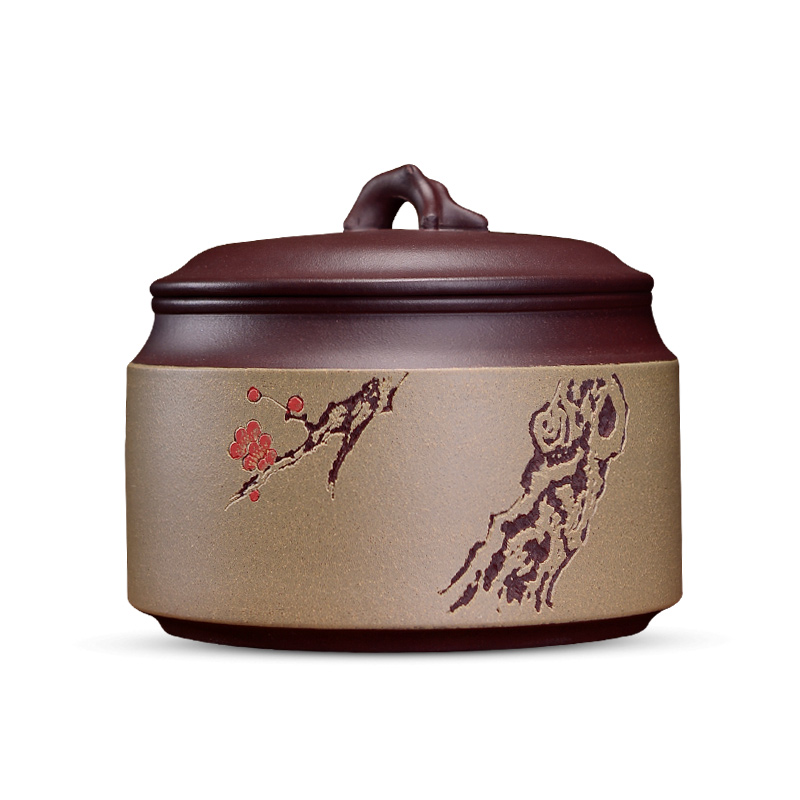 Macros in household violet arenaceous caddy fixings yixing undressed ore pu - erh tea POTS storage sealed POTS 1 catty POTS