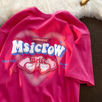 Neresum Fire Dragon Fruit Color T-Shirt Short Sleeve Female Summer Design Sensation Small Crowdart Lovers Fashion red Chauded blouses