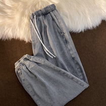 Neresum sweet cool design sense pants small salt spring and summer wear jeans loose tie pants tide women