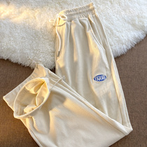 Neresum Retro 100 Hitch Casual Pants Salt Tie Students Loose Straight Cylinder Slim Sportpants Women Ins Pants