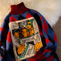 Neresum2021 new design sense niche European and American Tide brand retro bottoming turtleneck sweater women loose wear