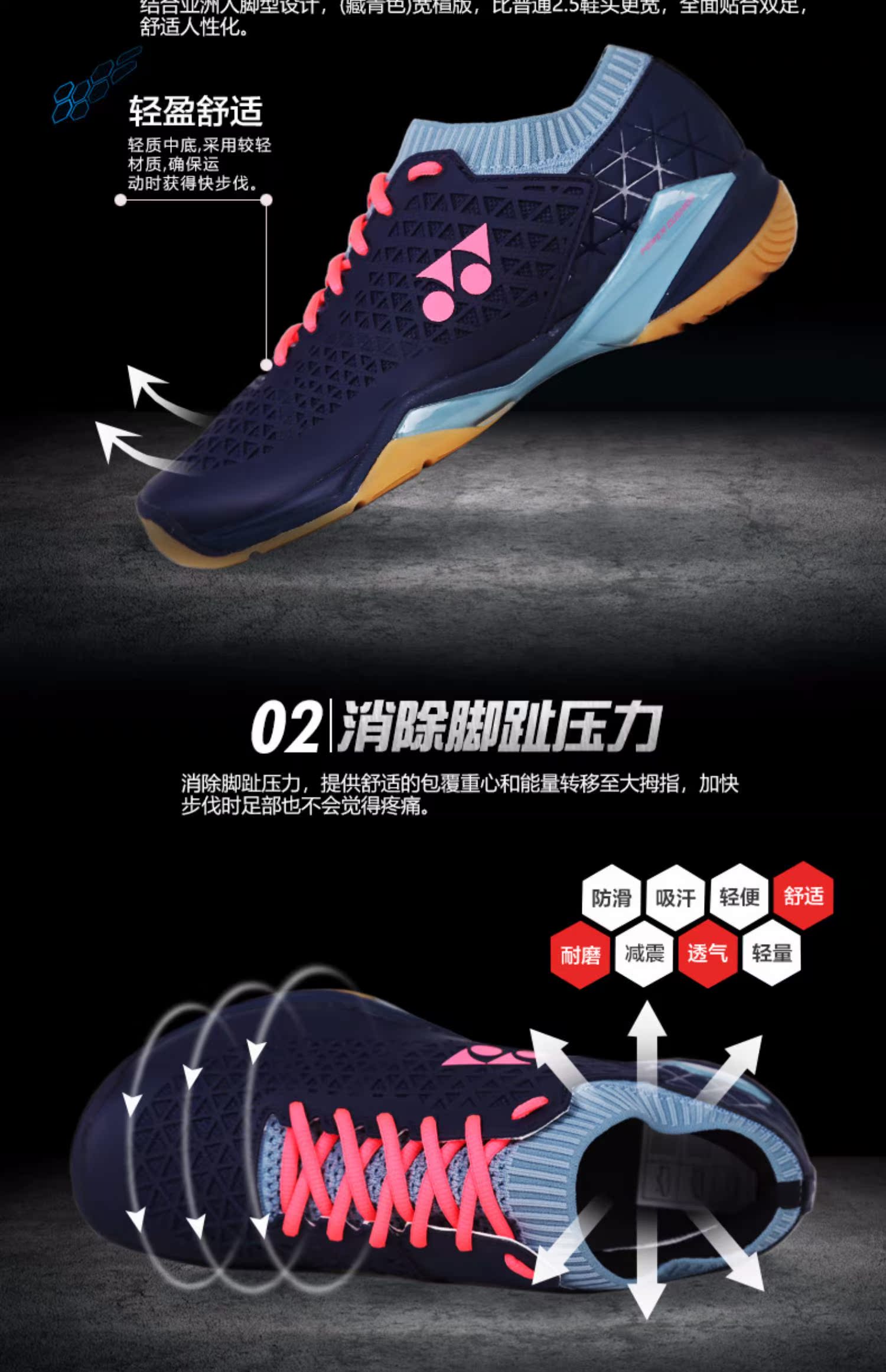 Giày cầu lông YONEX Yonex cho nam và nữ SHBELSZLEX yy Giày chống trơn trượt toàn diện - Giày cầu lông giày the thao nữ hàn quốc