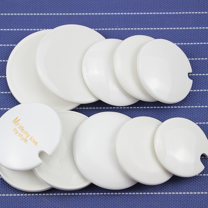 Ceramic cup cover Universal round dustproof ceramic tea cup water Cup accessories Matt bright white mug cover