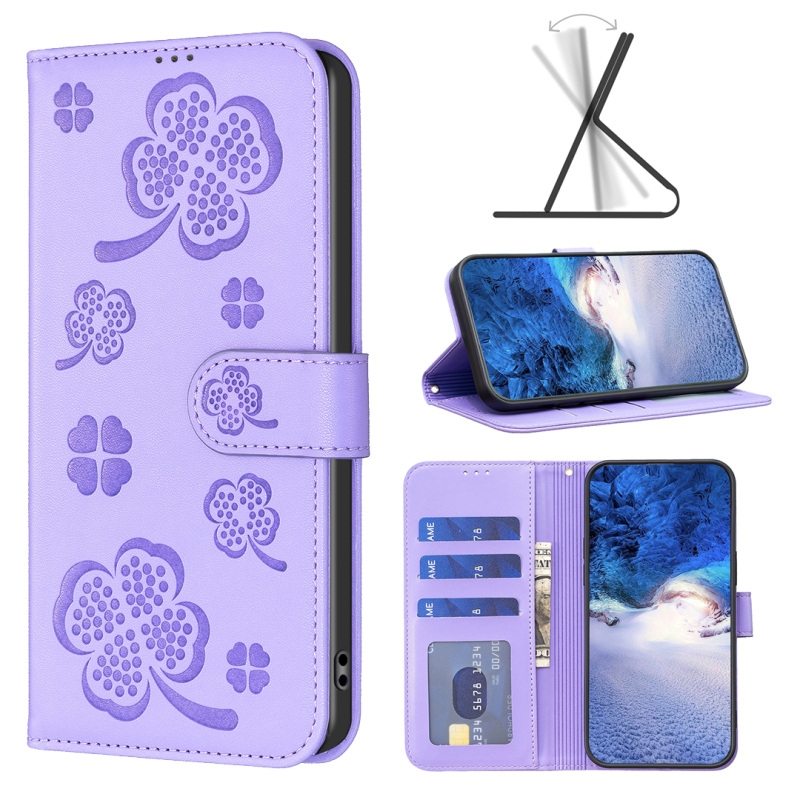 Suitable for Samsung Galaxy A10 M10 A20 A30 A20E A40 A50S A70 A30S Solid Color Floral Anti-Drop Card Slot Wallet Stand Phone Case Leather Cover