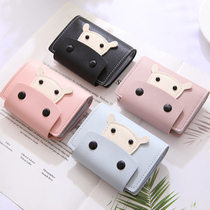  Cute Hippopotamus silver card bag Womens exquisite high-end card holder small multi-function simple mini small fragrant card cover