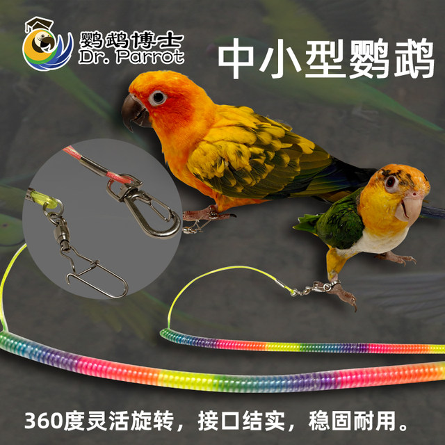 Parrot fly rope ສໍາ​ລັບ​ການ​ຍ່າງ​ນອກ​, ເຊືອກ​ນົກ​, crow​, phoenix ສີ​ດໍາ​, ຜິວ​ຫນັງ​ເສືອ​, peony​, ຂໍ້​ຕີນ​ການ​ຝຶກ​ອົບ​ຮົມ​ນອກ​, ຂໍ້​ຕີນ