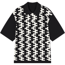 (Same style in shopping malls) Sketch Mens Clothing 2024 Summer New Arrival Geometric Knitted Lapel Short Sleeves 9O5315060