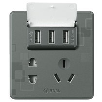 Bull Switch Socket Tempered Glass panel G51 Five holes 86 Type walls Home cream Wind usb Three holes