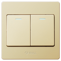 Bull socket flagship switch socket 2 open two open single control two open two position panel single joint double open G07 champagne gold
