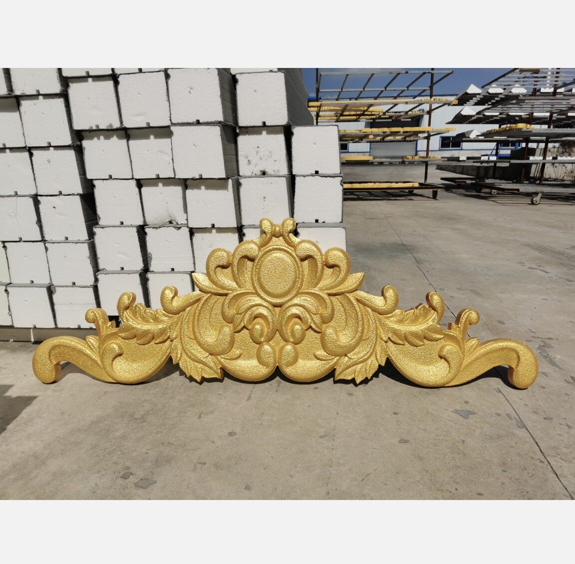 EPS foam relief European style villa exterior wall decoration door head triangle pedigree outdoor wall flower board carving