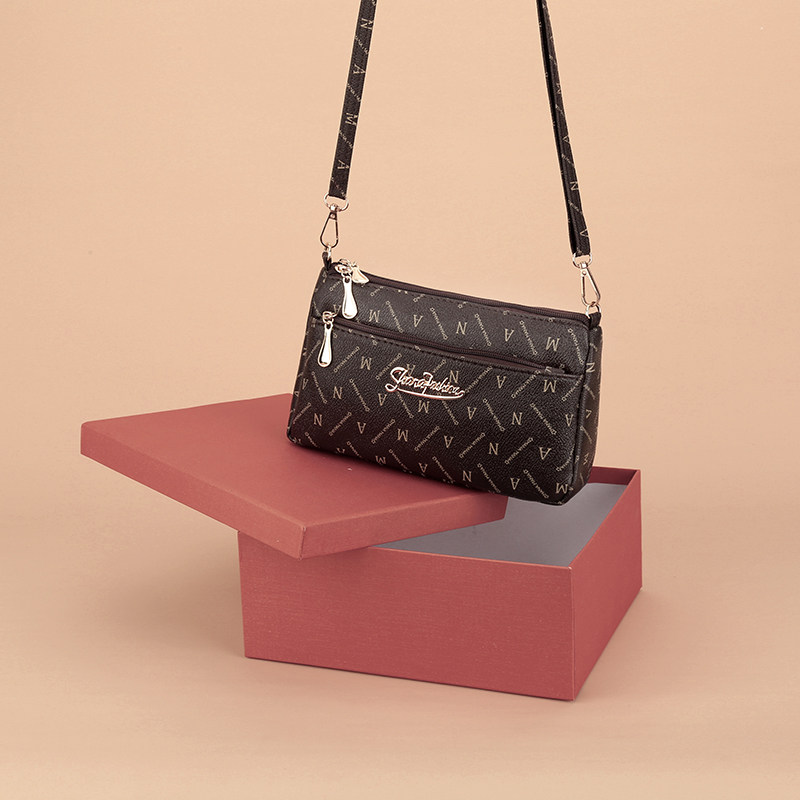 Сумка-мессенджер, женская сумка через плечо с принтом в европейском и американском стиле, новая женская сумка для мамы среднего возраста, повседневная сумка для мобильного телефона на молнии