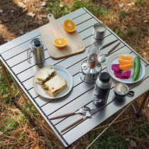 Black Deer outdoor portable folding table camping egg roll table household self-driving aluminum barbecue picnic table