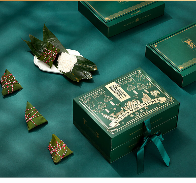 华美 维港祝福 广式粽子礼盒 7口味14只 双层硬卡纸礼盒 图10