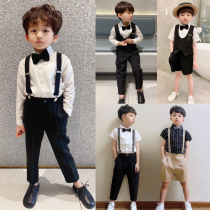 Spring Korean version of boy shirt suit gown Inns new temperament children host walking show piano for a show