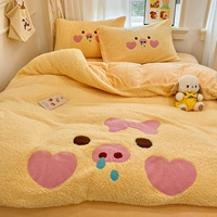 Бантик Свинья Желтый [Полотенце с вышивкой, большой вариант]