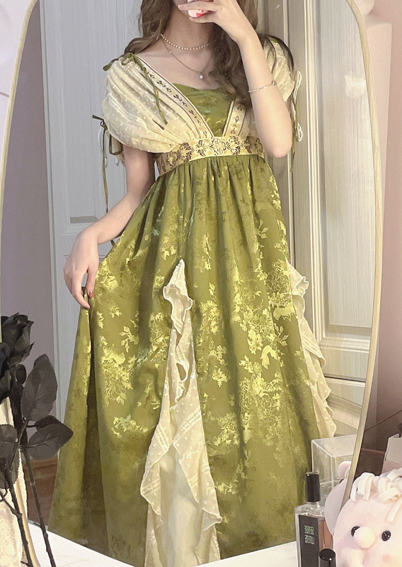 Milk Bubble Box Original [Moon Shadow Lake] Di Zheng Retro Jacquard Elegant Lolita Dress