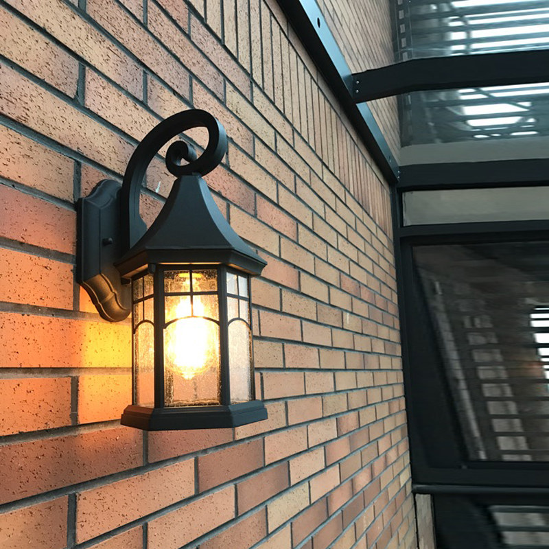 Retro Outdoor Wall Lamp Waterproof Outdoor Lamps Aisle Doors Courtyard House Lights American Balcony Stairs External Wall Terrace Lamp
