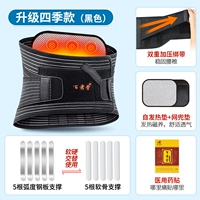 Поддержка поясницы Four Seasons (мягкая и жесткая двойная поддержка + 2 функциональные подушечки + пластырь для доставки лекарств), черный