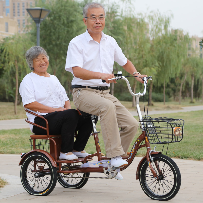 The new adult elderly double bicycle elderly travel leisure vehicle to pick up children