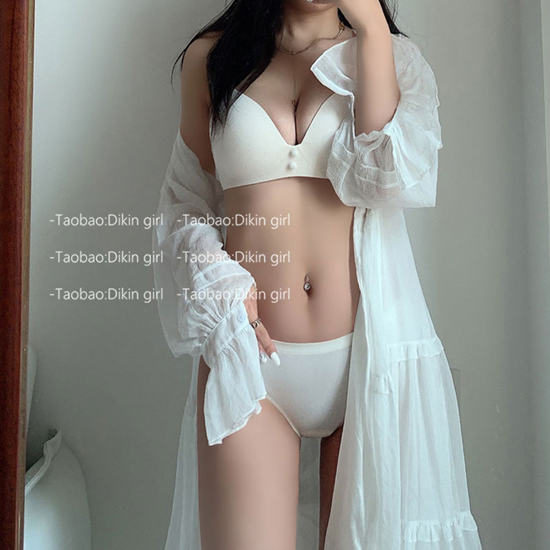 Lingerie Women Summer slim collection of fixed double shoulder strap 2021 Burst Free steel ring glossy glossy lingerie suit