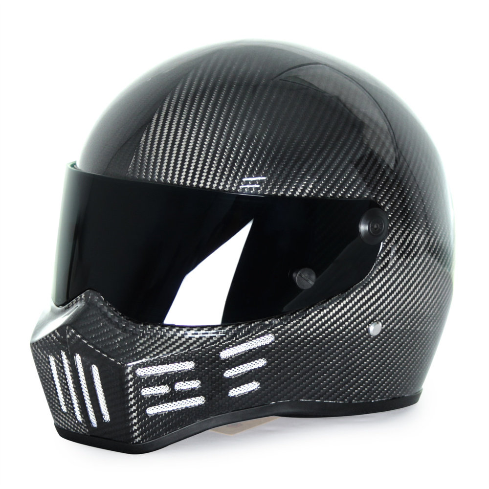 SF CRG carbon fiber lightweight riding motorcycle helmet men and women summer retro personality locomotive full