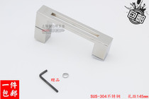 Shower room handle double wire square tube to install shower room moving door 304 stainless steel glass door handle 145mm