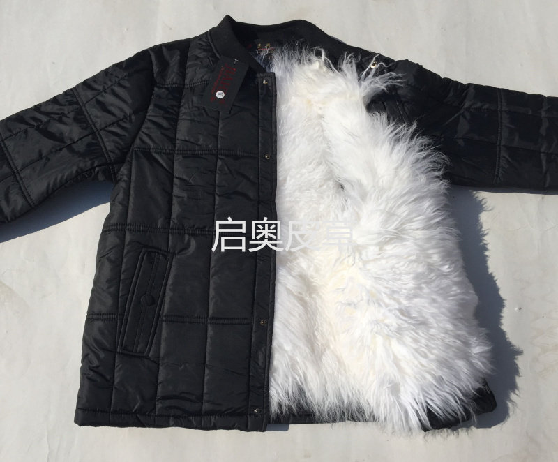 In autumn and winter, men's middle-aged and elderly wool cotton-padded jacket fur one thick inner gall sheepskin jacket father cotton-padded jacket