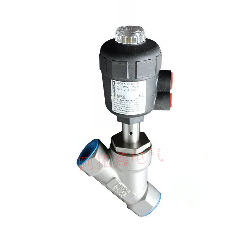 KANGFENG 2000A 25.0 PTFE 316L Stainless Steel Pneumatic Angle Seat Valve Angle Seat Valve DN25