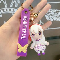 Creative cartoon anime Princess keychain pendant cute girlfriends a pair of schoolbags hanging ornaments three-dimensional doll small gifts