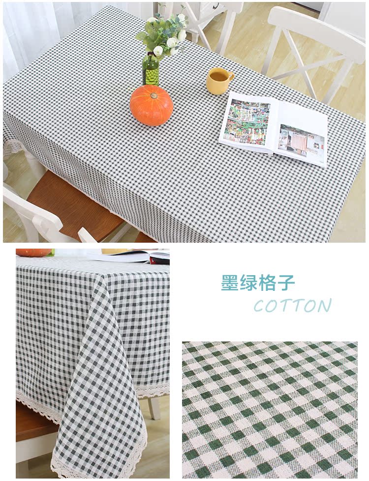 Khăn trải bàn bằng vải cotton và vải lanh Nhật Bản kiểu lưới nhỏ Hồng Kông phong cách nghệ thuật nhỏ tươi bàn mục vụ bàn tròn bàn cà phê bàn ​​khăn trải bàn - Khăn trải bàn khăn trải bàn sang trọng