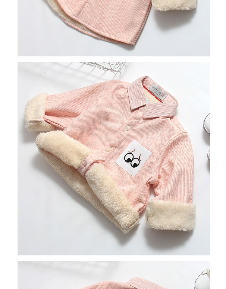 Trẻ em cộng với áo nhung dày mùa thu và mùa đông trẻ em áo dài tay cotton ấm áp trẻ em mặc áo trẻ em màu hồng kinh doanh quần áo trẻ em
