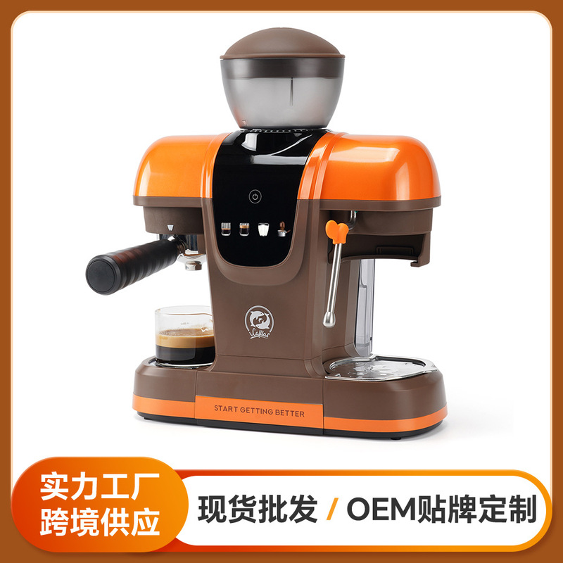 Cross-Border Italian-Style Coffee Machine with Handle, One-Touch High-Pressure Extraction, Household Semi-Automatic Coffee Machine, Milk Frothing Pump, Pressure Coffee Maker