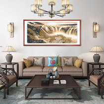 Landscape painting Chinese painting Hukou Waterfall Feng Shui backer mountain picture living room decoration painting Zhaicai office calligraphy painting hanging painting mural