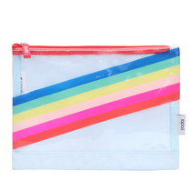 Good mood outer single waterproof transparent rainbow PVC cosmetic bag large capacity document bill storage bag