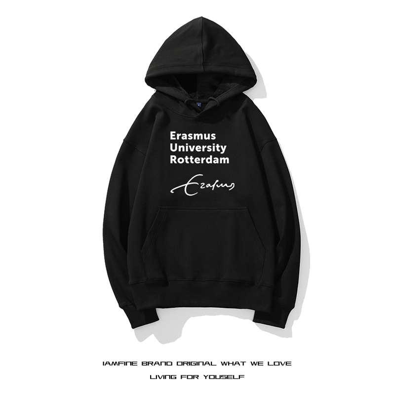 Erasmus University Rotterdam Commemorative Hooded Sweatshirt for Male and Female International Students and Alumni Gathering Clothing and Outerwear Erasmus University Rotterdam Commemorative Hooded Sweatshirt for Male and Female International Students and Alumni Gathering Clothing and Outerwear
