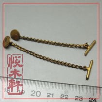 A pair of antique American gold-filled button cufflinks with traces of use. Main chain length: 6 5 cm