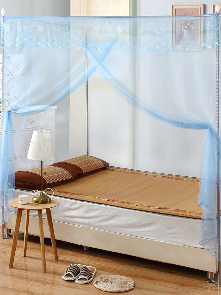 Double mosquito net with floor bracket 1 5m Princess wind 1 8m bed home student dormitory thickened single door