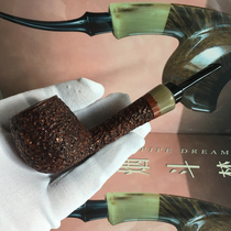Heather pipe Imported from Italy Heather sandblasting carved straight pipe Heather old material yadocan