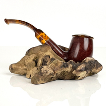 Marigold pipe rack pipe seat pipe display rack tree nodule root nodule old material personality mens handmade smoking accessories