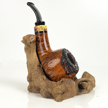 Marigold pipe rack pipe seat pipe display stand tree root tree burl ornaments personalized creative smoking tools