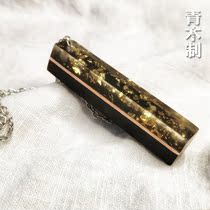 (Green Wooden) Handmade Moonlight Treasure Box Pendant Resin Glue Sandalwood Custom Jewelry Couple Gift Items
