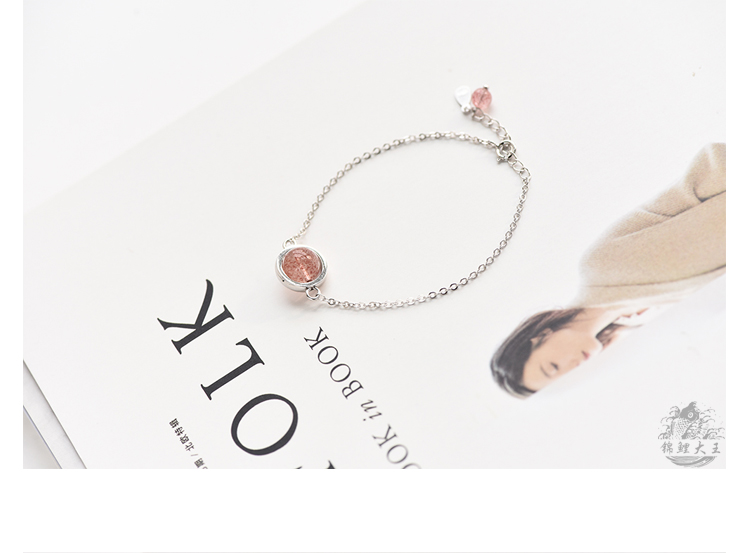 [Cuộc sống 1 | Wang Taohua] Red Star Stars Dâu tây tự nhiên Crystal Crystal Bạc 925 Vòng đeo tay | Vua Koi vòng dâu tằm