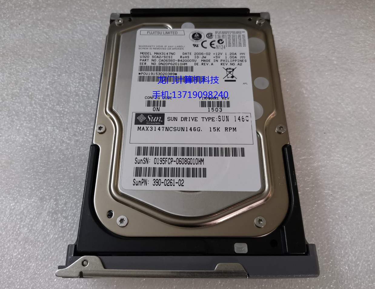 SUN 540-6607 N240 440 146G MAX3147NC 15K SCSI hard drive390-0261-02