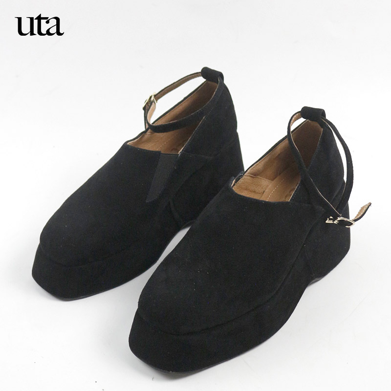 Uta (custom not to back change) Thickened Po Heel Retro Laura Medieval Personality Sailing Shoes Handmade Women's Shoes