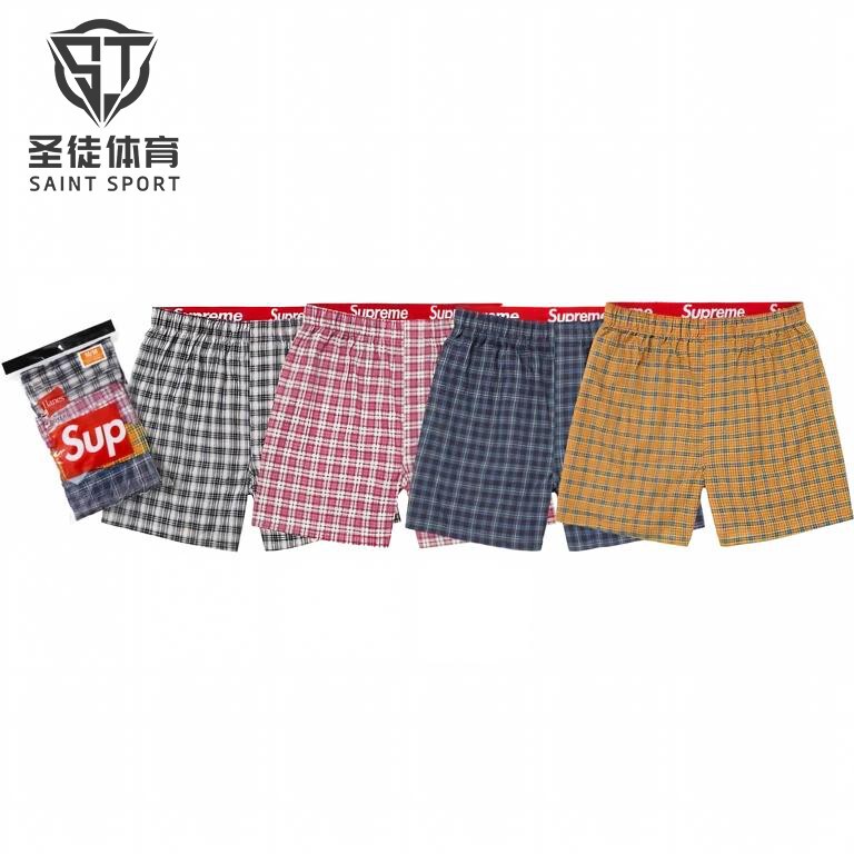 Authentic Supreme 26Fw Hanes Plaid Boxers Plaid Shorts Home Pants 4-Pack