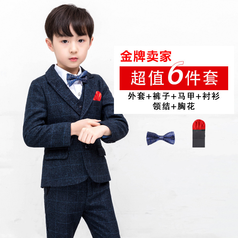 Trẻ em Little Flower Suit cưới chủ Piano Playing Dress Boy Suit Armor Violin Hiệu suất ăn mặc.