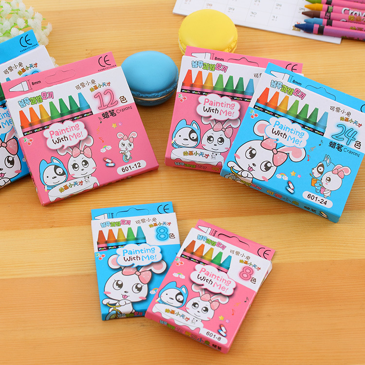 Han edition stationery 8 12 24 color wax pen suit add color graffiti oil painting stick elementary school students prize study supplies