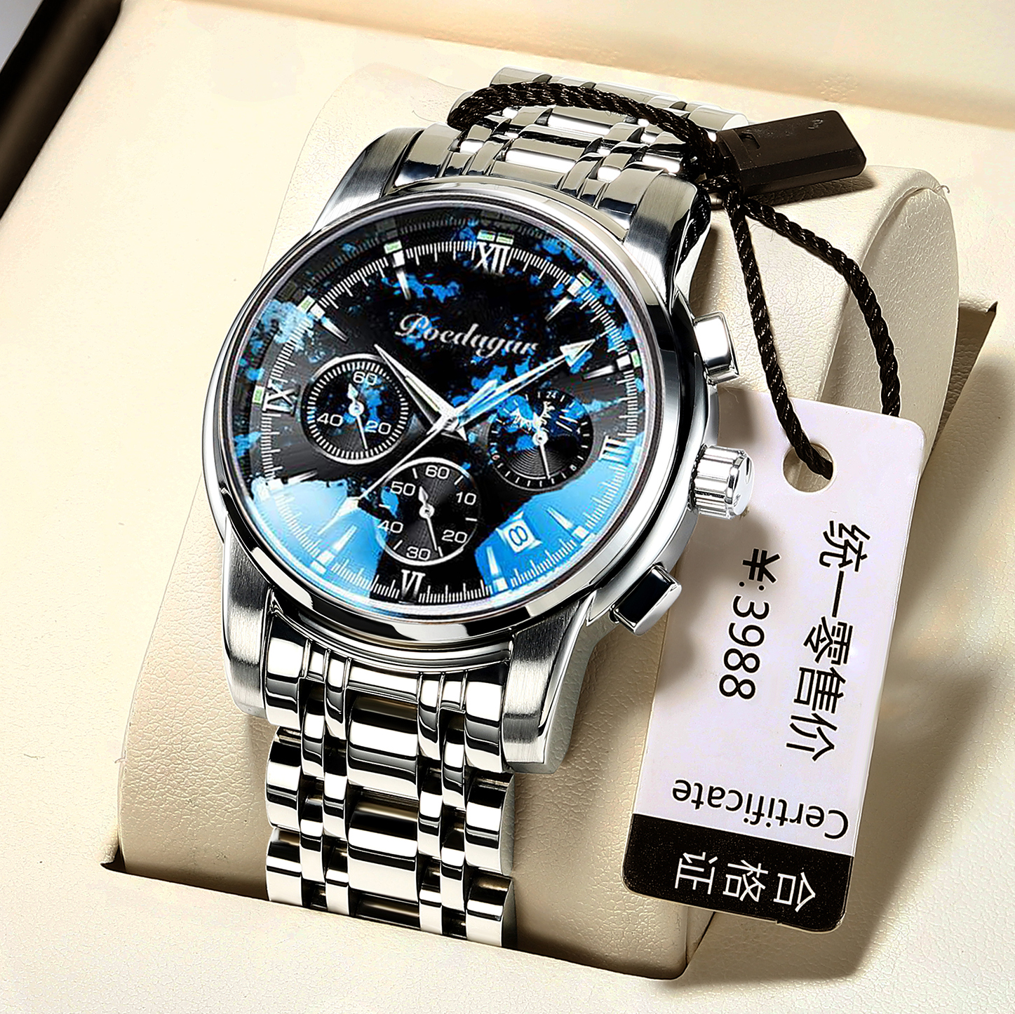 [公式正規品] 防水夜光メンズ腕時計 男子学生向け 韓国風 おしゃれクォーツ時計 全自動腕時計 メンズ