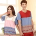 Mùa hè đôi cotton cotton tay ngắn quần pyjama cotton đồ ngủ nam cộng với phân bón XL dịch vụ tại nhà